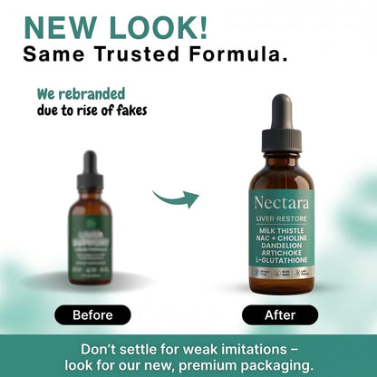 New Nectara look, same trusted formula: before and after bottle comparison